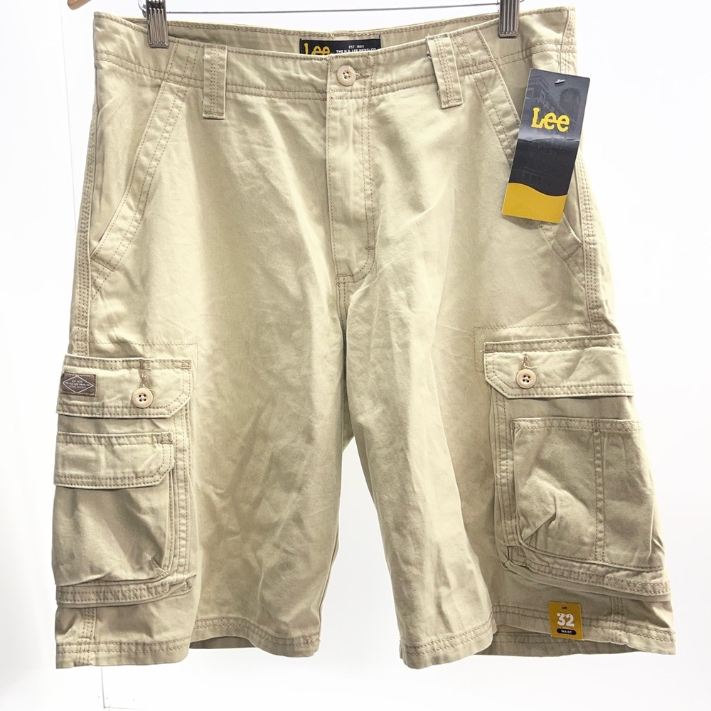 Lee Beige Men's Cargo Shorts with Utility Pockets